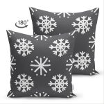 - Suet-K-8058-Gorsel2 - Realhomes Çift Taraflı Siyah Zeminli Beyaz Kartanesi Desenli Dijital Baskılı Modern Süet Yastık Kırlent Kılıfı Realhomes