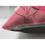 Çift Taraflı Renkli Zemin Üzerinde Geometrik Yaprak Desenli Modern Süet Yastık Kırlent Kılıfı Realhomes