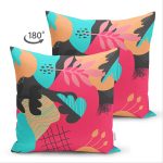 Çift Taraflı Renkli Zeminli Geometrik Desenli Dijital Baskılı Modern Süet Yastık Kırlent Kılıfı Realhomes