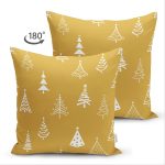 - Suet-K-8067-Gorsel2 - Realhomes Çift Taraflı Renkli Zeminli Çam Ağacı Desenli Dijital Baskılı Modern Süet Yastık Kırlent Kılıfı Realhomes