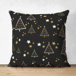 - Suet-K-8073-Gorsel1 - Realhomes Çift Taraflı Renkli Zeminli Çam Ağacı Desenli Dijital Baskılı Modern Süet Yastık Kırlent Kılıfı Realhomes