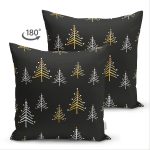 Çift Taraflı Renkli Zeminli Çam Ağacı Desenli Dijital Baskılı Modern Süet Yastık Kırlent Kılıfı Realhomes