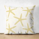 - Suet-K-8083-Gorsel1 - Realhomes Çift Taraflı Renkli Zeminli Deniz Yıldızı Desenli Dijital Baskılı Modern Süet Yastık Kırlent Kılıfı Realhomes