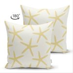 - Suet-K-8083-Gorsel2 - Realhomes Çift Taraflı Renkli Zeminli Deniz Yıldızı Desenli Dijital Baskılı Modern Süet Yastık Kırlent Kılıfı Realhomes