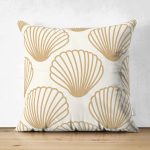 - Suet-K-8084-Gorsel1 - Realhomes Çift Taraflı Renkli Zeminli Deniz Kabuğu Desenli Dijital Baskılı Modern Süet Yastık Kırlent Kılıfı Realhomes