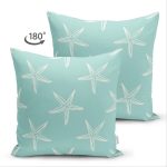 - Suet-K-8086-Gorsel2 - Realhomes Çift Taraflı Renkli Zeminli Deniz Yıldızı Desenli Dijital Baskılı Modern Süet Yastık Kırlent Kılıfı Realhomes
