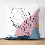 Çift Taraflı Rengarenk Zemin Üzerinde Pastel Desenli Çiçek Motifli Modern Süet Yastık Kırlent Kılıfı Realhomes