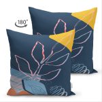 Çift Taraflı Rengarenk Zemin Üzerinde Pastel Desenli Çiçek Motifli Modern Süet Yastık Kırlent Kılıfı Realhomes