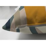 Çift Taraflı Renkli Zemin Üzerinde Yaprak Desenli Dijital Baskılı Modern Süet Yastık Kırlent Kılıfı Realhomes