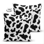 - Suet-K-8104-Gorsel2 - Realhomes Çift Taraflı Beyaz Zeminli Siyah Geometrik Desenli Dijital Baskılı Modern Süet Yastık Kırlent Kılıfı Realhomes