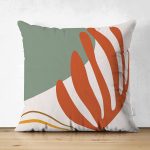 - Suet-K-8115-Gorsel1 - Realhomes Çift Taraflı Pastel Zemin Üzerinde Yaprak Desenli Dijital Baskılı Modern Süet Yastık Kırlent Kılıfı Realhomes