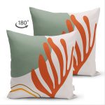 - Suet-K-8115-Gorsel2 - Realhomes Çift Taraflı Pastel Zemin Üzerinde Yaprak Desenli Dijital Baskılı Modern Süet Yastık Kırlent Kılıfı Realhomes
