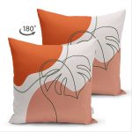 - Suet-K-8118-Gorsel2 - Realhomes Çift Taraflı Pastel Zemin Üzerinde Yaprak Desenli Dijital Baskılı Modern Süet Yastık Kırlent Kılıfı Realhomes