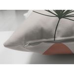 Çift Taraflı Pastel Zemin Üzerinde Yaprak Desenli Dijital Baskılı Modern Süet Yastık Kırlent Kılıfı Realhomes