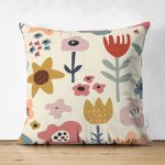 - Suet-K-8122-Gorsel1 - Realhomes Çift Taraflı Pastel Zemin Üzerinde Çiçek Desenli Dijital Baskılı Modern Süet Yastık Kırlent Kılıfı Realhomes