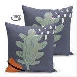 Çift Taraflı Pastel Zemin Üzerinde Çiçek Desenli Dijital Baskılı Modern Süet Yastık Kırlent Kılıfı Realhomes