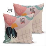 - Suet-K-8127-Gorsel2 - Realhomes Çift Taraflı Pastel Zemin Üzerinde Geometrik Çizimli Çiçek Motifli Süet Yastık Kırlent Kılıfı Realhomes