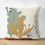 - Suet-K-8128-Gorsel1 - Realhomes Çift Taraflı Pastel Zemin Üzerinde Yaprak Desenli Dijital Baskılı Modern Süet Yastık Kırlent Kılıfı Realhomes