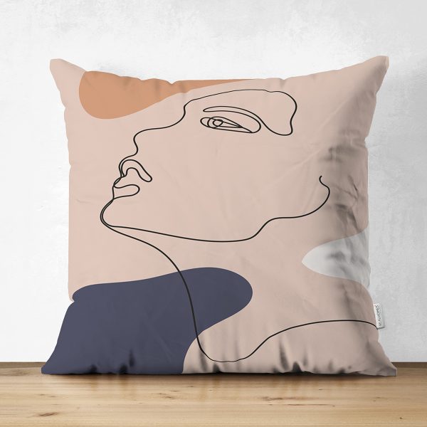 Çift Taraflı Pastel Zemin Üzerinde Yaprak Desenli Dijital Baskılı Modern Süet Yastık Kırlent Kılıfı Realhomes