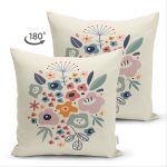 - Suet-K-8136-Gorsel2 - Realhomes Çift Taraflı Pastel Zeminli Rengarenk Çiçek Desenli Dijital Baskılı Modern Süet Yastık Kırlent Kılıfı Realhomes
