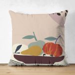 - Suet-K-8137-Gorsel1 - Realhomes Çift Taraflı Pastel Zeminli Renkli Meyva Desenli Dijital Baskılı Modern Süet Yastık Kırlent Kılıfı Realhomes