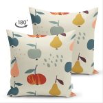 - Suet-K-8141-Gorsel2 - Realhomes Çift Taraflı Pastel Zeminli Renkli Meyva Desenli Dijital Baskılı Modern Süet Yastık Kırlent Kılıfı Realhomes