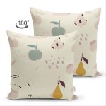 - Suet-K-8142-Gorsel2 - Realhomes Çift Taraflı Pastel Zeminli Renkli Meyva Desenli Dijital Baskılı Modern Süet Yastık Kırlent Kılıfı Realhomes