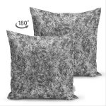 Çift Taraflı Beyaz Zemin Üzerinde Siyah Mermer Desenli Süet Yastık Kırlent Kılıfı Realhomes