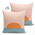 - Suet-K-8151-Gorsel2 - Realhomes Çift Taraflı Pastel Zemin Üzerinde Güneş Desenli Dijital Baskılı Modern Süet Yastık Kırlent Kılıfı Realhomes