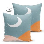 - Suet-K-8152-Gorsel2 - Realhomes Çift Taraflı Pastel Zemin Üzerinde Ay Desenli Dijital Baskılı Modern Süet Yastık Kırlent Kılıfı Realhomes