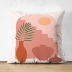 - Suet-K-8156-Gorsel1 - Realhomes Çift Taraflı Pastel Zemin Üzerinde Güneş Desenli Dijital Baskılı Modern Süet Yastık Kırlent Kılıfı Realhomes