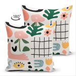 - Suet-K-8160-Gorsel2 - Realhomes Çift Taraflı Beyaz Zeminli Geometrik Desenli Dijital Baskılı Modern Süet Yastık Kırlent Kılıfı Realhomes