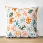 Çift Taraflı Pastel Zeminli Geometrik Desenli Dijital Baskılı Modern Süet Yastık Kırlent Kılıfı Realhomes