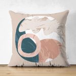 Çift Taraflı Pastel Zeminli Geometrik Desenli Dijital Baskılı Modern Süet Yastık Kırlent Kılıfı Realhomes