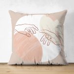 Çift Taraflı Pastel Zeminli Geometrik Desenli Dijital Baskılı Modern Süet Yastık Kırlent Kılıfı Realhomes