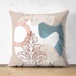 Çift Taraflı Pastel Zeminli Geometrik Desenli Dijital Baskılı Modern Süet Yastık Kırlent Kılıfı Realhomes