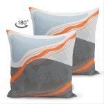 Çift Taraflı Renkli Zeminli Geometrik Desenli Dijital Baskılı Modern Süet Yastık Kırlent Kılıfı Realhomes