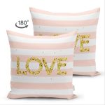 - Suet-K-8214-Gorsel2 - Realhomes Çift Taraflı Beyaz Zemin Üzerinde Renkli Çizgili Gold Detaylı Love Yazılı Süet Yastık Kırlent Kılıfı Realhomes