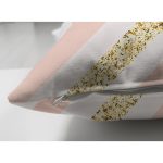 Çift Taraflı Beyaz Zeminli Pembe Yatay Çizgili Dijital Baskılı Modern Süet Yastık Kırlent Kılıfı Realhomes