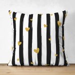 - Suet-K-8217-Gorsel1 - Realhomes Çift Taraflı Beyaz Zemin Üzerinde Gold Detaylı Çizgili Süet Yastık Kırlent Kılıfı Realhomes