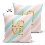 - Suet-K-8219-Gorsel2 - Realhomes Çift Taraflı Beyaz Zemin Üzerinde Gold Detaylı Love Yazılı Dijital Baskılı Modern Süet Yastık Kılıfı Realhomes