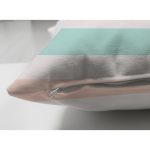 Çift Taraflı Beyaz Zemin Üzerinde Renkli Yatay Çizgili Gold Detaylı Süet Yastık Kırlent Kılıfı Realhomes