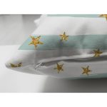 Çift Taraflı Beyaz Zemin Üzerinde Renkli Çizgili Gold Detaylı Modern Süet Yastık Kırlent Kılıfı Realhomes