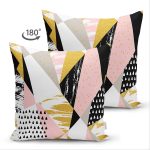 - Suet-K-8228-Gorsel2 - Realhomes Çift Taraflı Beyaz Zemin Üzerinde Renkli Geometrik Desenli Dijital Baskılı Modern Süet Yastık Kılıfı Realhomes