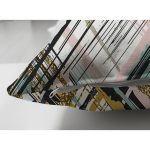 Çift Taraflı Beyaz Zemin Üzerinde Gold Detaylı Geometrik Desenli Süet Yastık Kırlent Kılıfı Realhomes