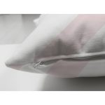 Çift Taraflı Beyaz Zeminli Pembe Yatay Çizgili Gold Detaylı Yıldız Desenli Süet Kırlent Kılıfı Realhomes