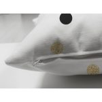 Çift Taraflı Beyaz Zemin Üzerinde Gold Detaylı Hello Yazılı Modern Süet Yastık Kırlent Kılıfı Realhomes