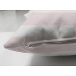 - Suet-K-8247-Gorsel3 - Realhomes Çift Taraflı Beyaz Zemin Üzerinde Pembe Yatay Çizgili Gold Detaylı Kalp Desenli Süet Kırlent Kılıfı Realhomes