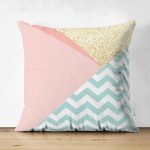 - Suet-K-8250-Gorsel1 - Realhomes Çift Taraflı Beyaz Zemin Üzerinde Renkli Geometrik Desenli Dijital Baskılı Modern Süet Yastık Kılıfı Realhomes