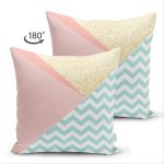 - Suet-K-8250-Gorsel2 - Realhomes Çift Taraflı Beyaz Zemin Üzerinde Renkli Geometrik Desenli Dijital Baskılı Modern Süet Yastık Kılıfı Realhomes